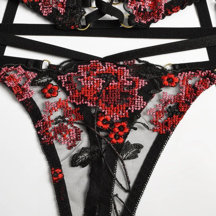 Red Temptation – Luxe Kanten Lingerieset met Jarretels & Verleidelijke Details | Sexy & Erotisch