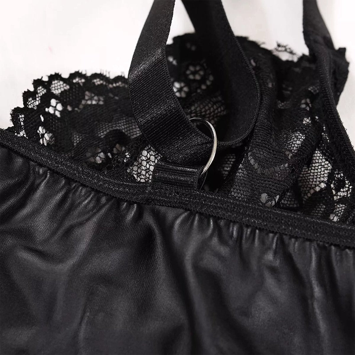 Zwart PU jurkje met kant – Midnight Seduction – sexy, erotisch & kinky | Dare to Undress