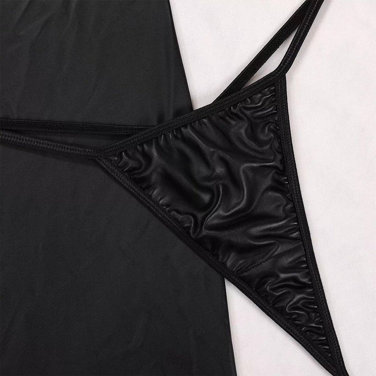 Zwart PU jurkje met kant – Midnight Seduction – sexy, erotisch & kinky | Dare to Undress