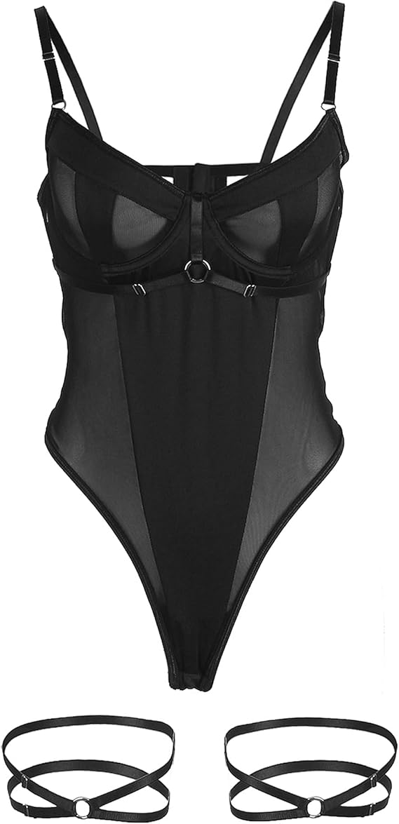 Zwarte elegante body met gouden accenten en high-leg design – Dark Pulse – verleidelijk & sexy | Dare to Undress