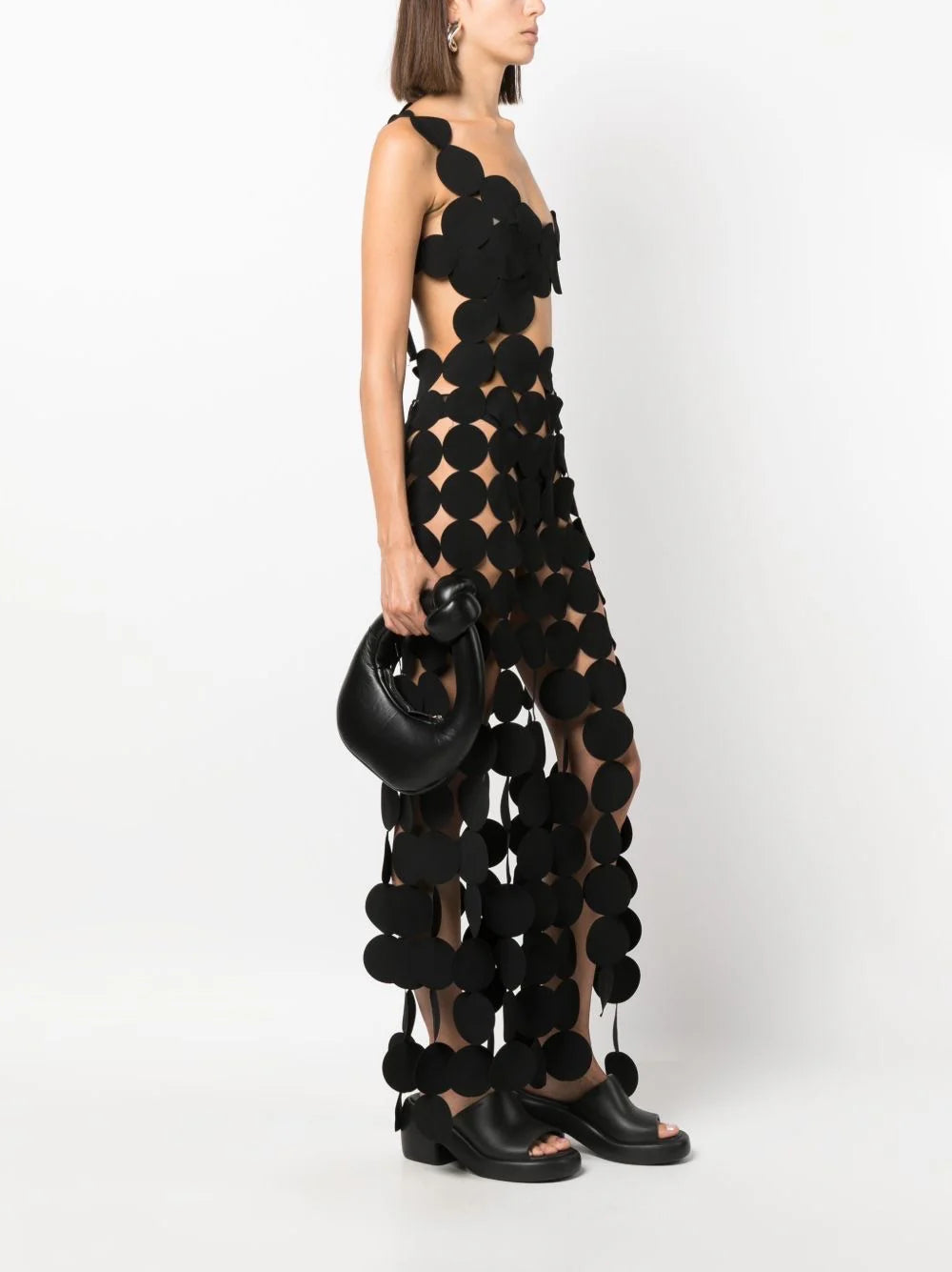 Zwarte sexy cut-out maxi jurk – Shadow Temptation – kinky fetish party outfit | Dare to Undress