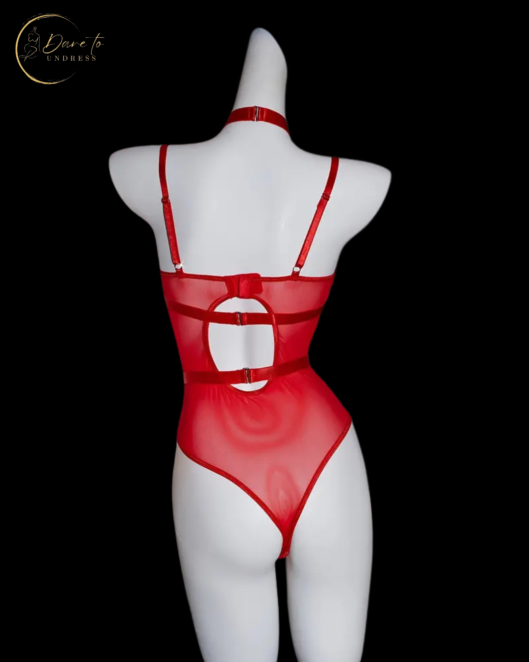 Kinky PU wetlook rode bondage body met verstelbare bandjes – Red Desire – kinky & sexy | Dare to Undress