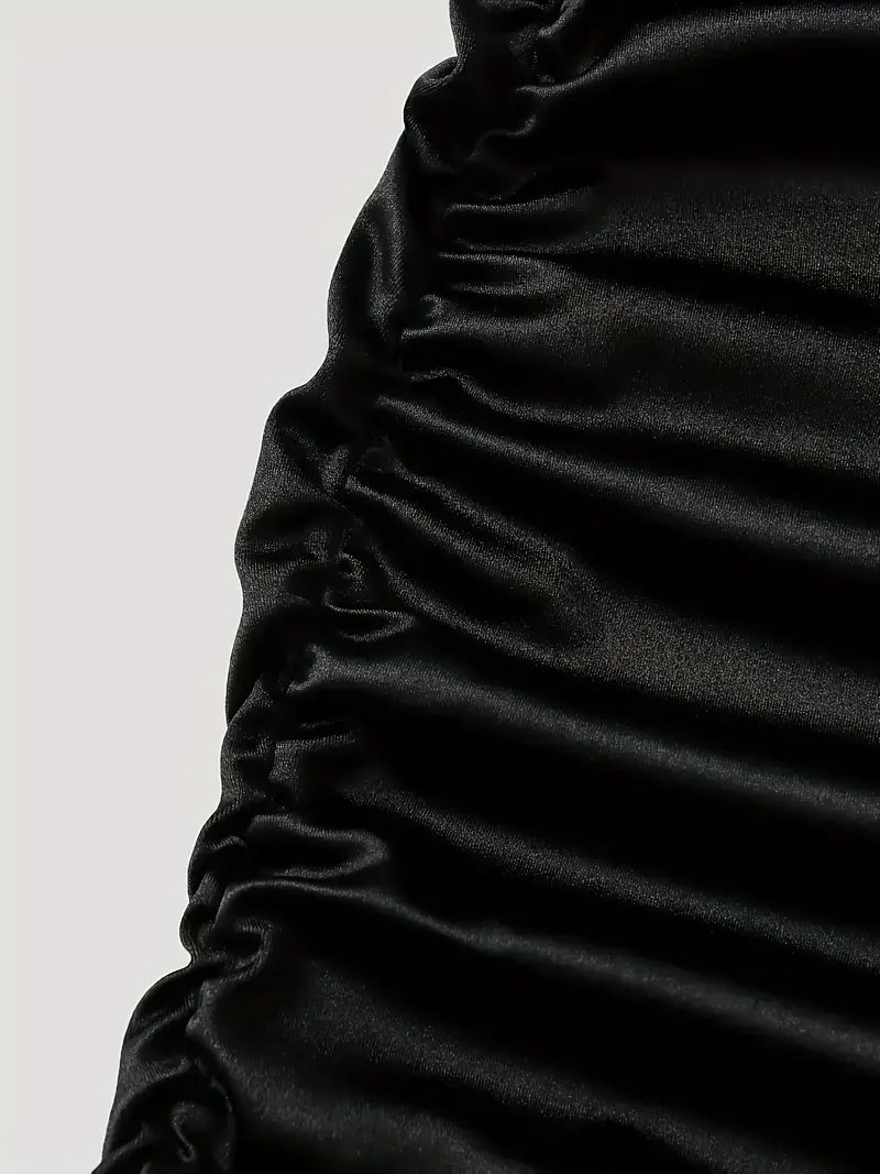 Velvet Desire – Luxuriöses schwarzes Erotikkleid mit Spitze und Satin-Optik | Sexy &amp; Elegant