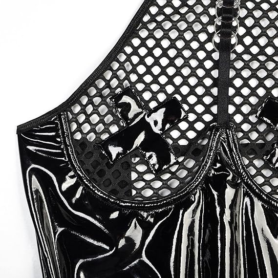 Zwarte kinky bustier body met tule en lak – Dark Doll – sexy & fetish | Dare to Undress