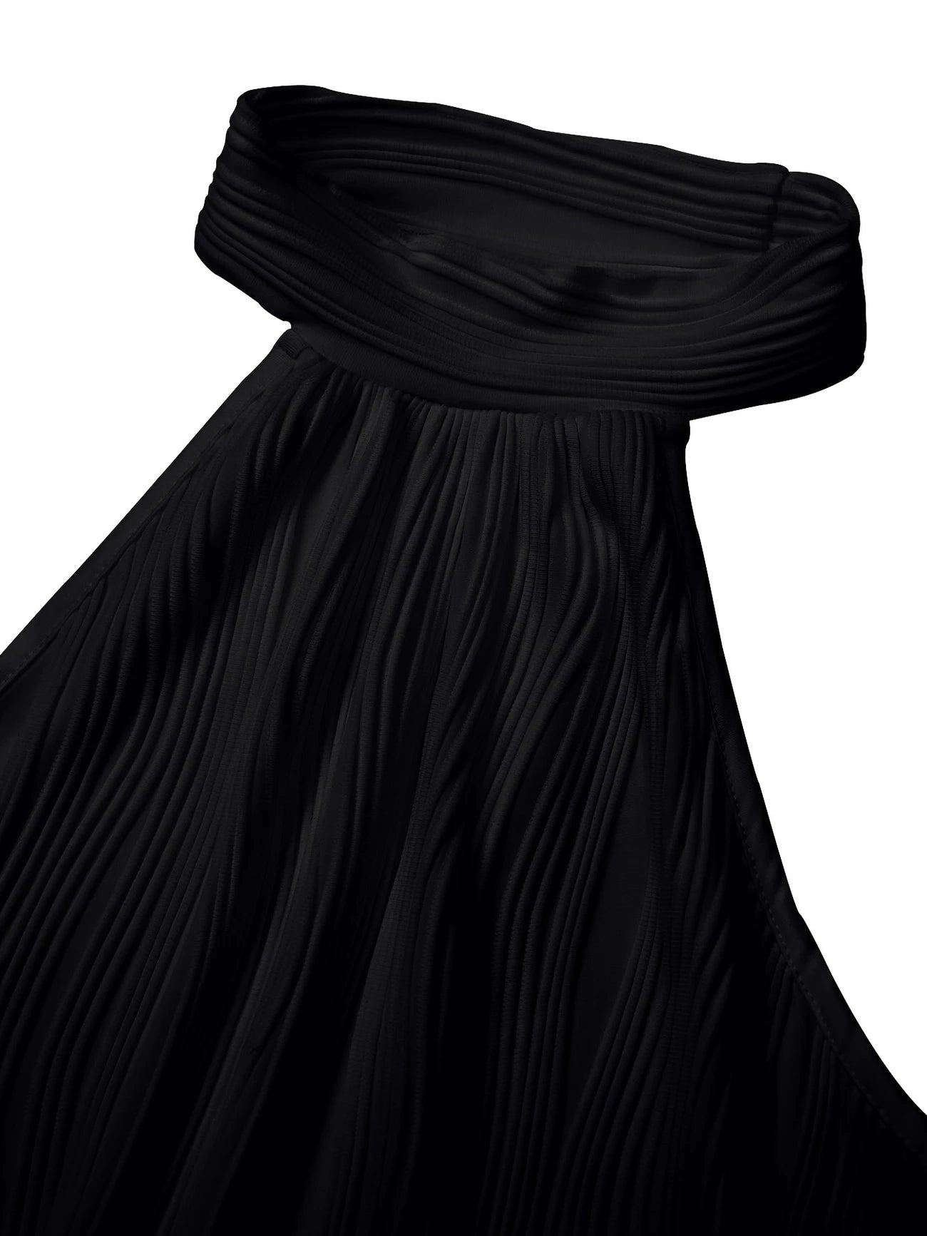 Black Waves – Luxuriöser High-Neck-Body mit wellenförmigem Strukturdesign | Lässig Sexy