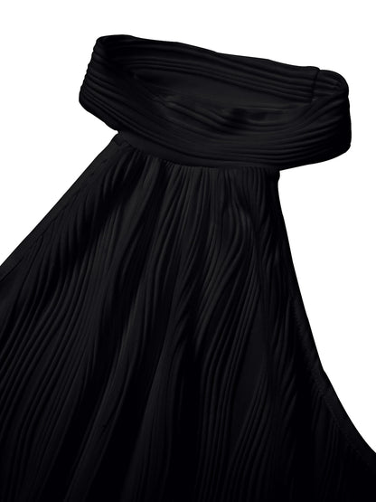 Black Waves – Luxuriöser High-Neck-Body mit wellenförmigem Strukturdesign | Lässig Sexy