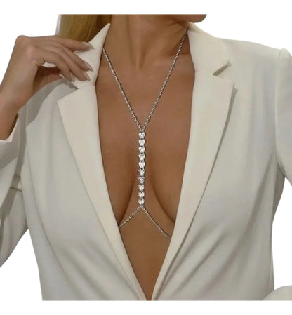 Body Chain de Luxe Zilver – Diamond Desire | Erotische Accessoire | Dare to Undress